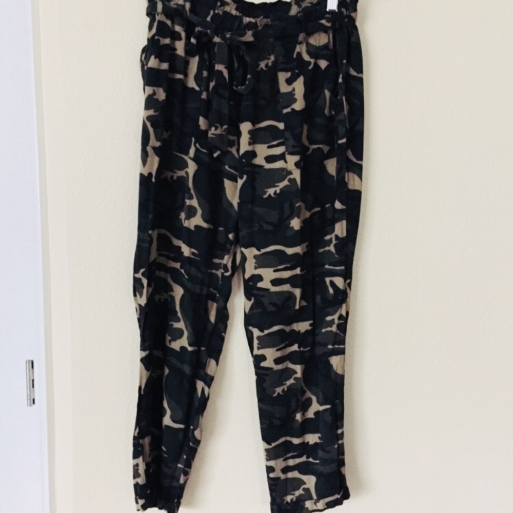 Shine star Paper bag camo pants